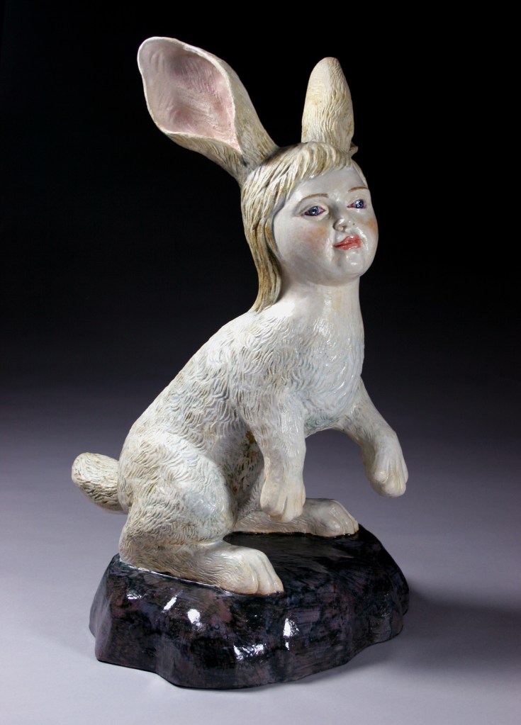 Ceramics, figurative, sculpture, clay sculptures, fine art for sale, figurine, wolf, rabbits, animals, hybrids, children, little girls, women, feminist, social commentary, pottery, busts, portraits, drawings, tiles, cups, cast iron, metal, charcoal, pencil, watercolor, ink, installation, exquisite corpse, nudes, surrealism, contemporary art, gender, tchotchke, kitsch, pop surrealism, postmodernism, domestic, beauty, familial roles, gender roles, low art, Madonna, gun control, gun culture, flower art, buy fine art, collect fine art, art collectors, art collections, fine art collectible, famous artist, renowned artist, valuable art, museum art, museum quality