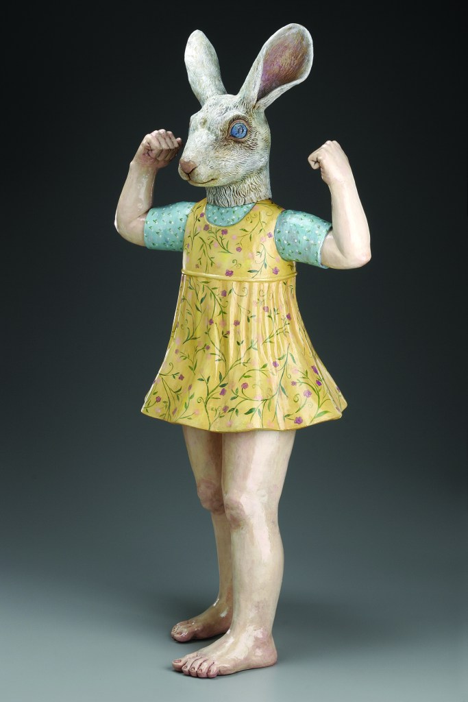 Ceramics, figurative, sculpture, clay sculptures, fine art for sale, figurine, wolf, rabbits, animals, hybrids, children, little girls, women, feminist, social commentary, pottery, busts, portraits, drawings, tiles, cups, cast iron, metal, charcoal, pencil, watercolor, ink, installation, exquisite corpse, nudes, surrealism, contemporary art, gender, tchotchke, kitsch, pop surrealism, postmodernism, domestic, beauty, familial roles, gender roles, low art, Madonna, gun control, gun culture, flower art, buy fine art, collect fine art, art collectors, art collections, fine art collectible, famous artist, renowned artist, valuable art, museum art, museum quality