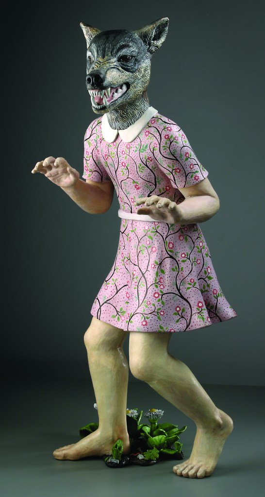 Ceramics, figurative, sculpture, clay sculptures, fine art for sale, figurine, wolf, rabbits, animals, hybrids, children, little girls, women, feminist, social commentary, pottery, busts, portraits, drawings, tiles, cups, cast iron, metal, charcoal, pencil, watercolor, ink, installation, exquisite corpse, nudes, surrealism, contemporary art, gender, tchotchke, kitsch, pop surrealism, postmodernism, domestic, beauty, familial roles, gender roles, low art, Madonna, gun control, gun culture, flower art, buy fine art, collect fine art, art collectors, art collections, fine art collectible, famous artist, renowned artist, valuable art, museum art, museum quality