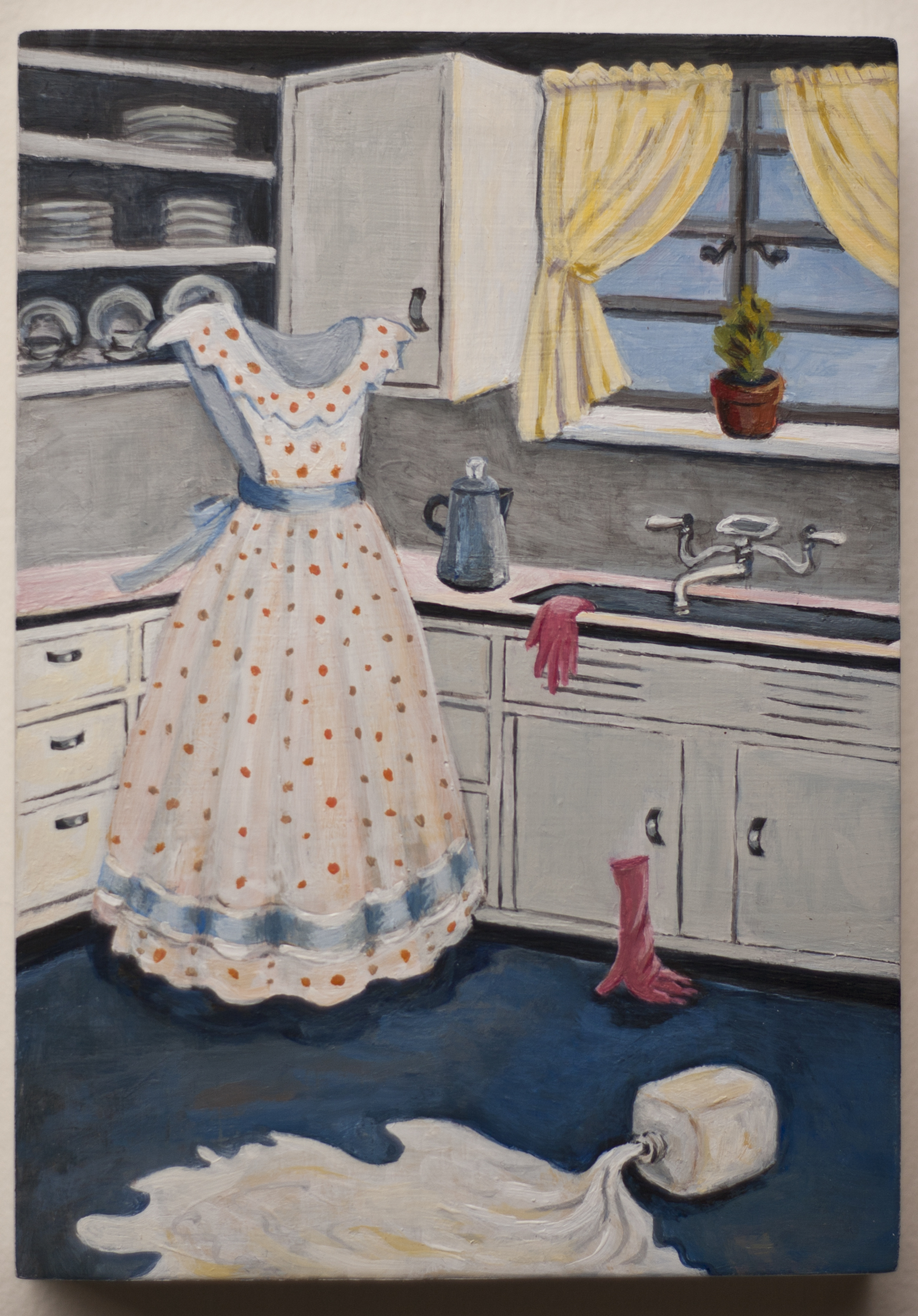 Consentino_2015_MyMother's Kitchen_acrylic on panel_5x7x.75in
