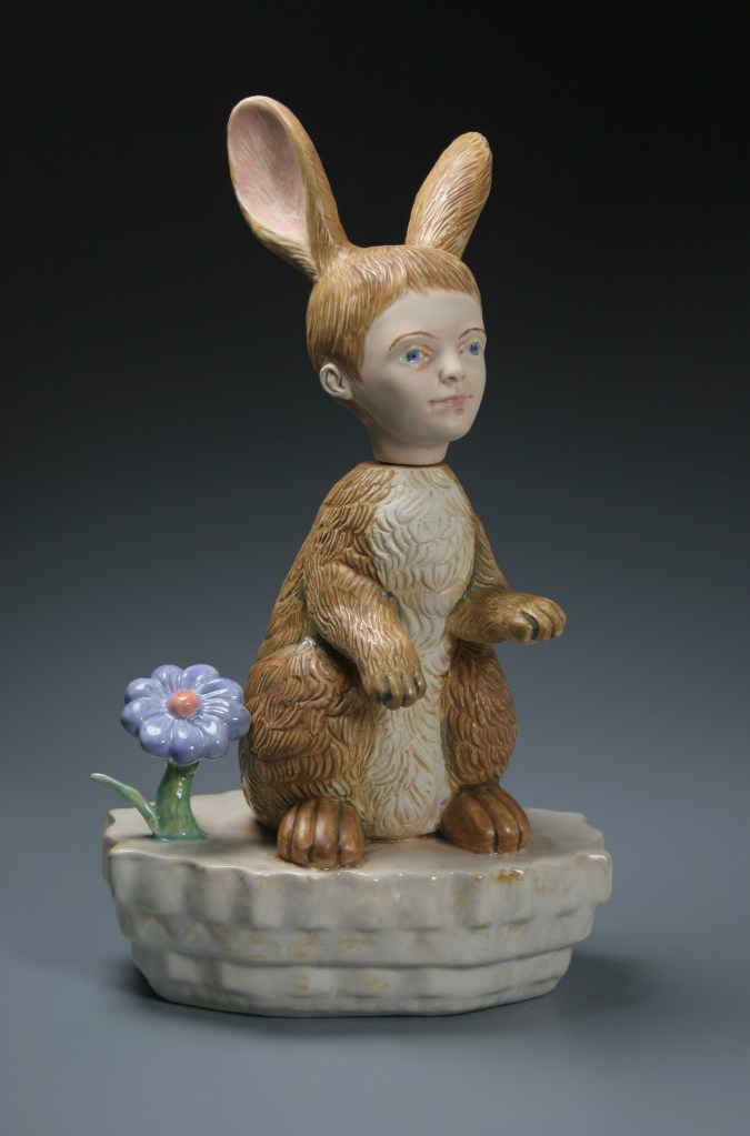 Ceramics, figurative, sculpture, clay sculptures, fine art for sale, figurine, wolf, rabbits, animals, hybrids, children, little girls, women, feminist, social commentary, pottery, busts, portraits, drawings, tiles, cups, cast iron, metal, charcoal, pencil, watercolor, ink, installation, exquisite corpse, nudes, surrealism, contemporary art, gender, tchotchke, kitsch, pop surrealism, postmodernism, domestic, beauty, familial roles, gender roles, low art, Madonna, gun control, gun culture, flower art, buy fine art, collect fine art, art collectors, art collections, fine art collectible, famous artist, renowned artist, valuable art, museum art, museum quality